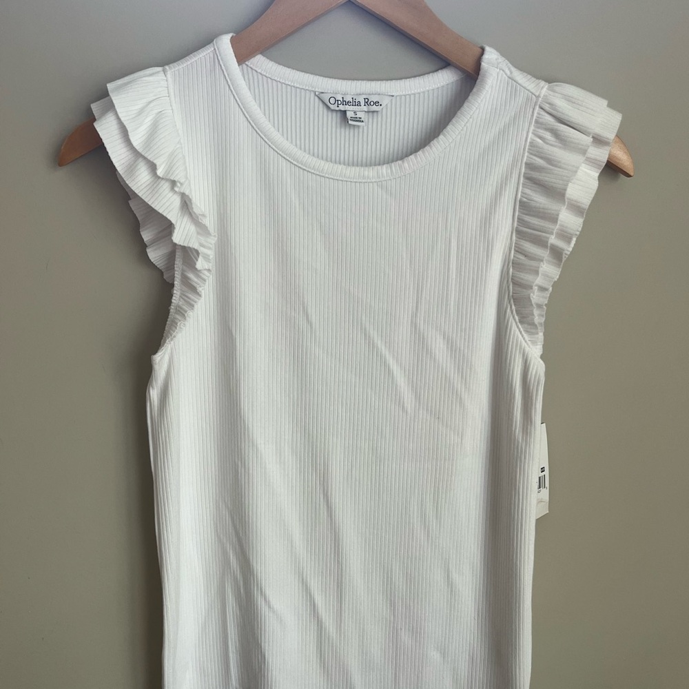Ophelia Rose White Ruffle Tank Top